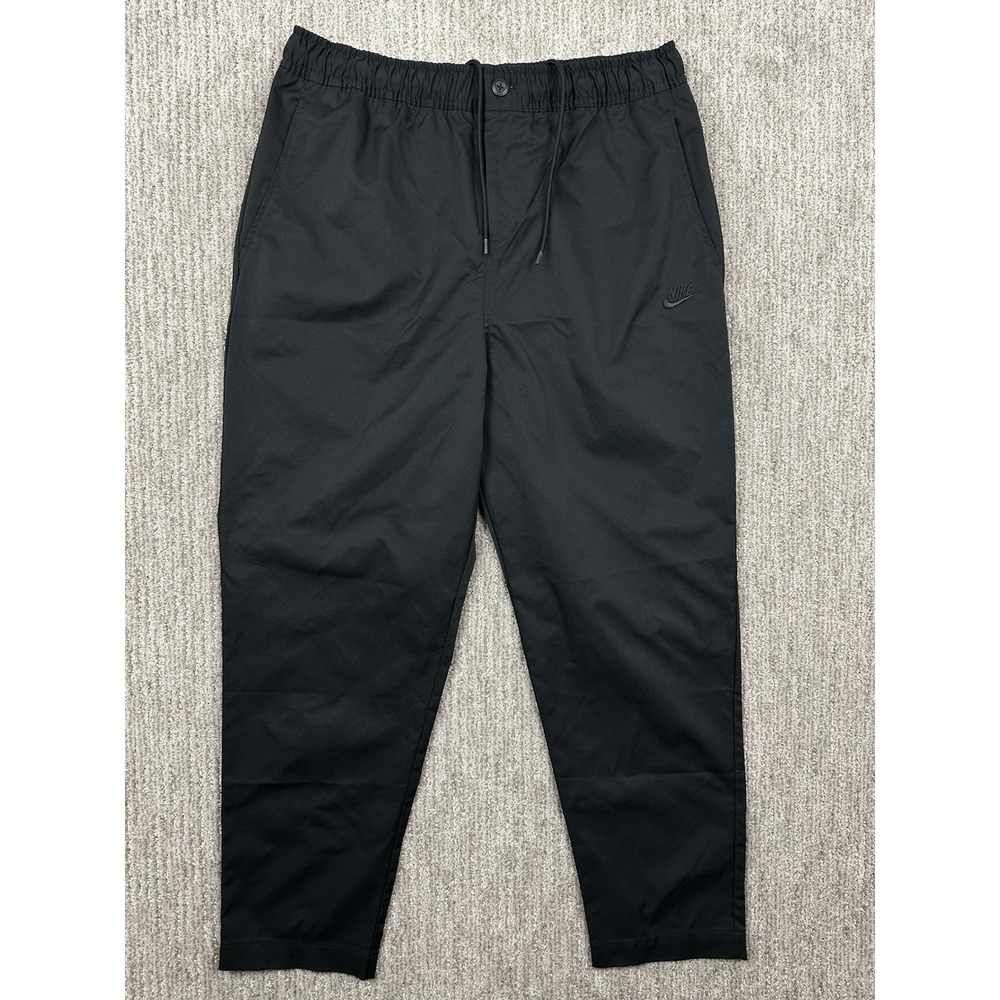 Nike Sportswear Woven Pants Mens Large Black Cropped Tapered HJ1997-010